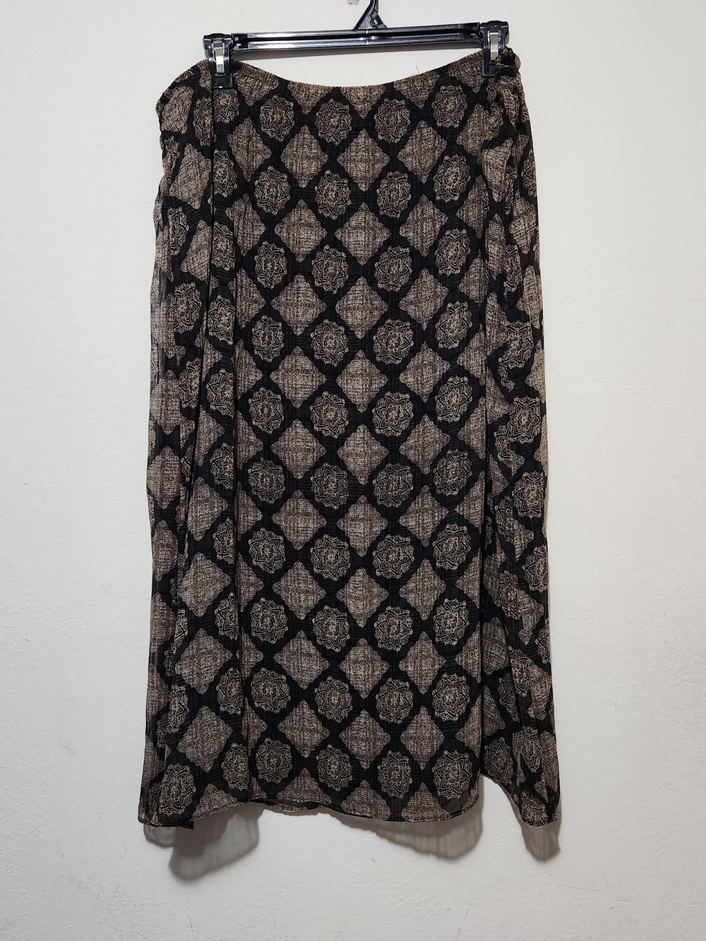 Lane Bryant Vintage Y2K Sheer Maxi Skirt Mandala Diamond Print 18/20 D03-0089